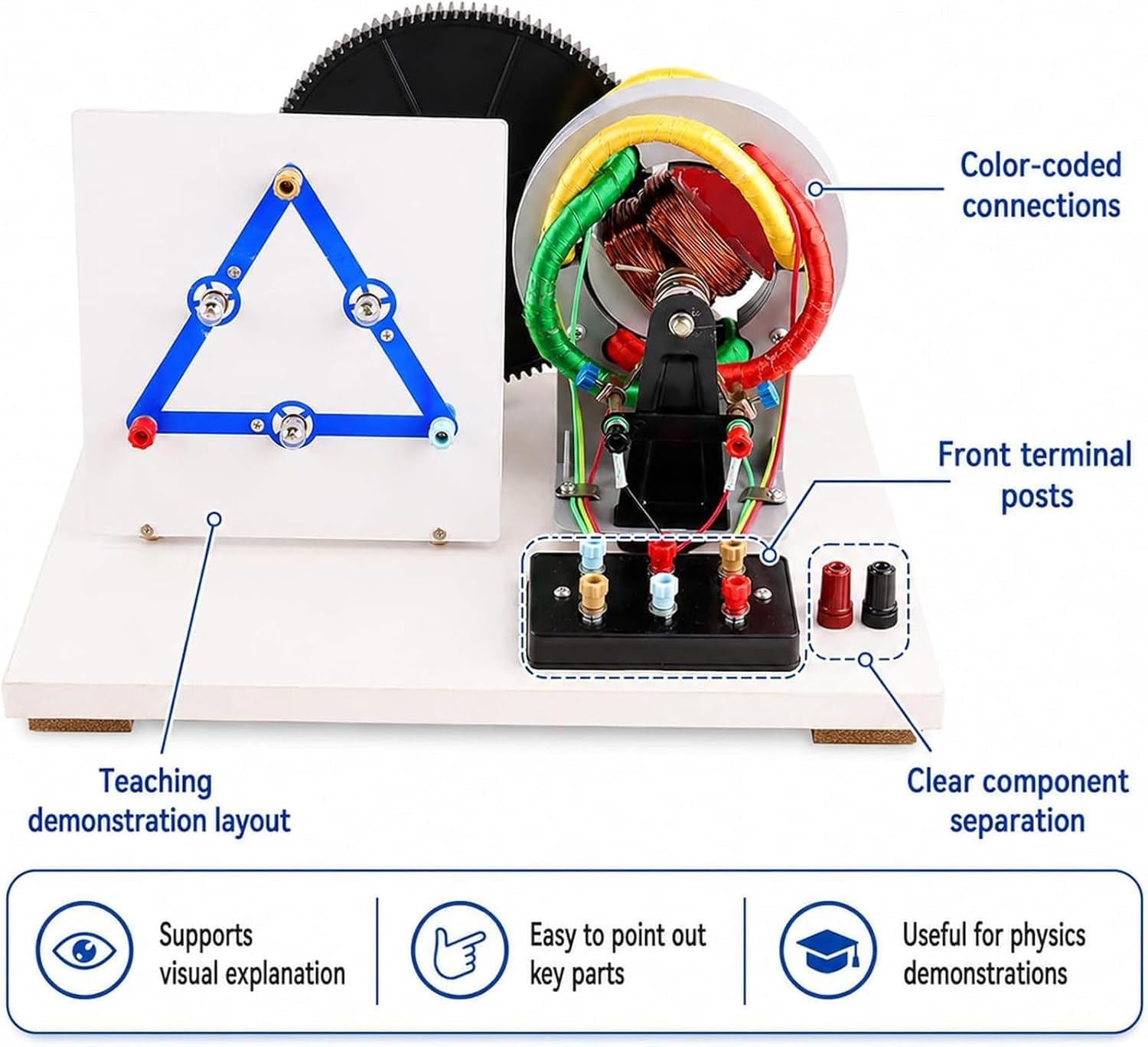 Generador Trifásico De Ca/CC, Modelo De Generador Eléctrico con Manivela, Kit De Experimentos De Física, Material Didáctico para Demostraciones En El Aula, Aprendizaje De Electricidad DIY.