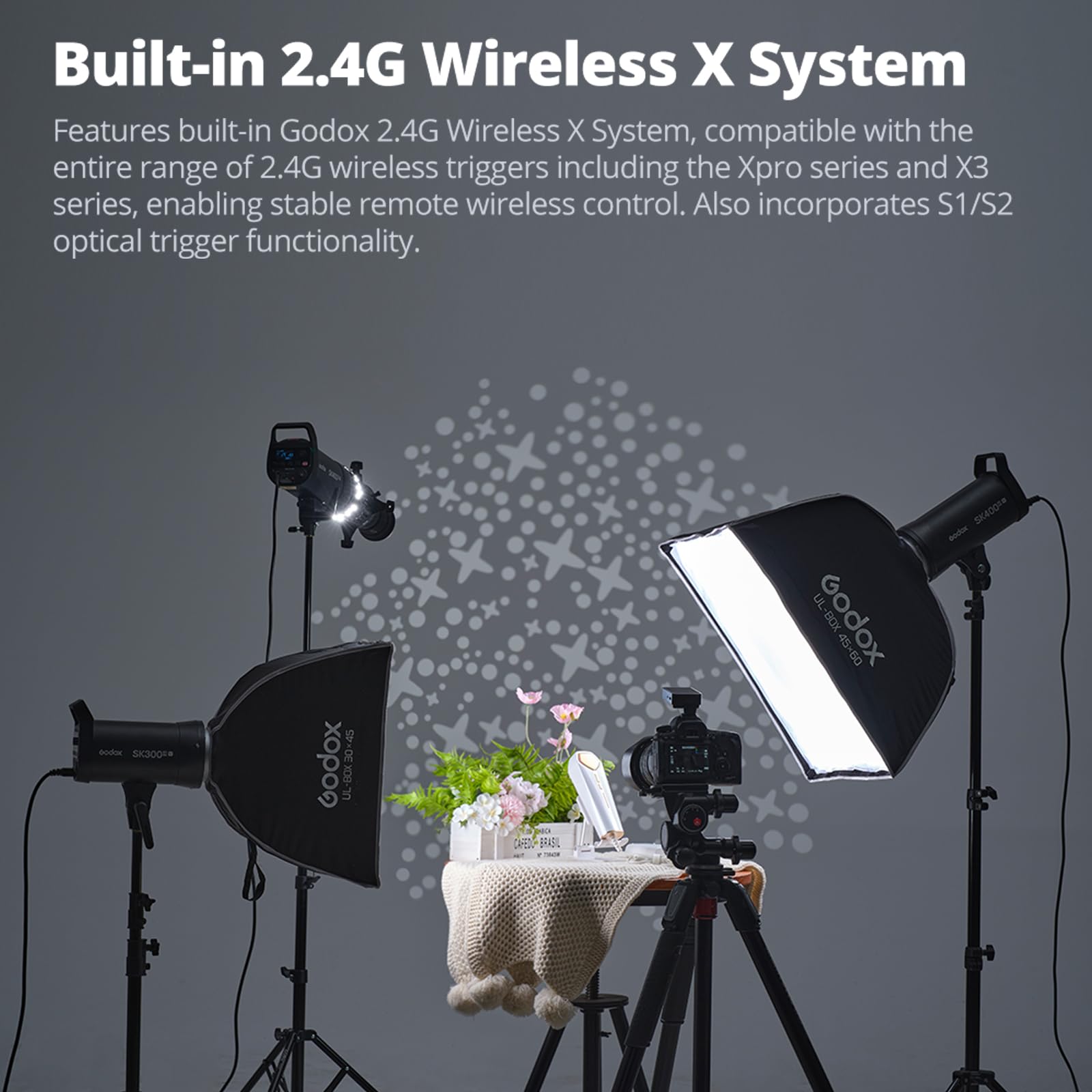 Godox SK400IIIV 400 Ws Studioblitzgerät, verbessertes SK400III-V mit 2,4-GHz-X-System, 10-W-LED-Einstelllampe, GN 65, 0,1–1,5 s Ladezeit, Bowens-Halterung für professionelle Porträt- und E-Commerce-Fo