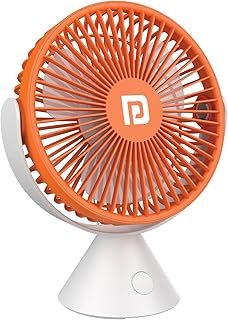 Portronics Aero Breeze Portable table Fan 178mm, USB Rechargeable Fan, 3 Speed Airflow, Battery Powered Silent Operation, 4 Hours Back Up, 360° Rotatable USB Fan, BLDC Fan for Kitchen,Office,Home