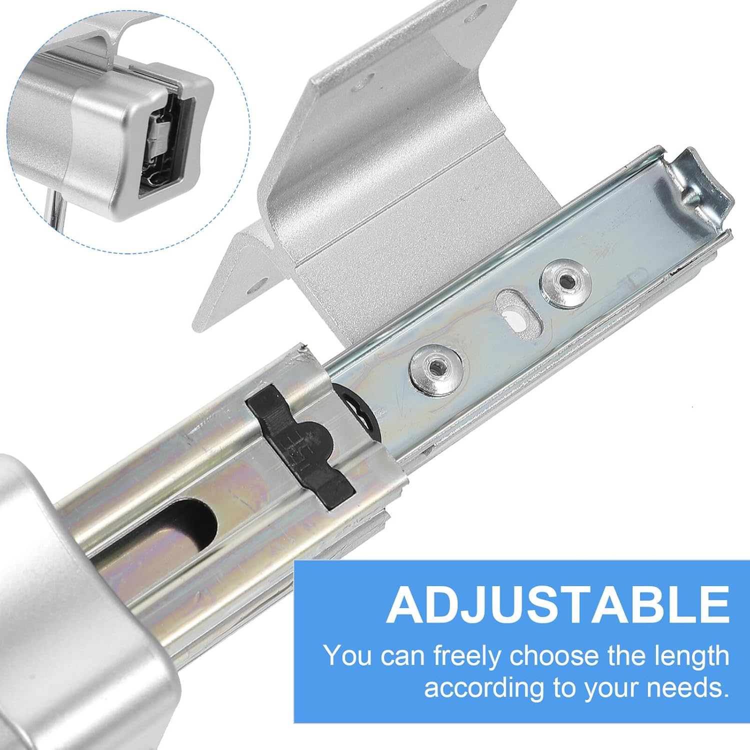 Top Mounted Clothes Organizer Rack Double Rail, Silver Extendable Hanging Rod for Wardrobe Closet Storage, Pull-out Clothing Rail for Efficient Clothes Management