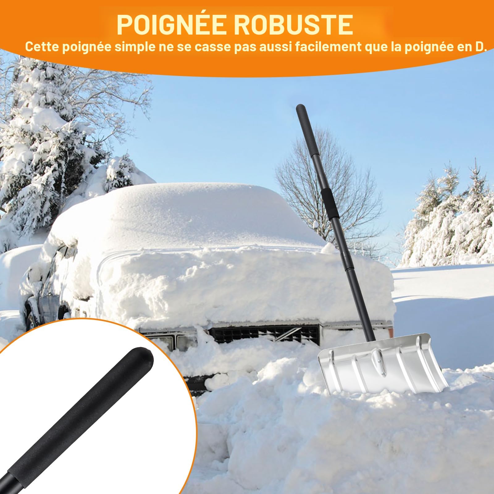 Pelle à Neige En Aluminium Pour Allée De Voiture, Pelle à Neige Légère Avec Poignée Ergonomique