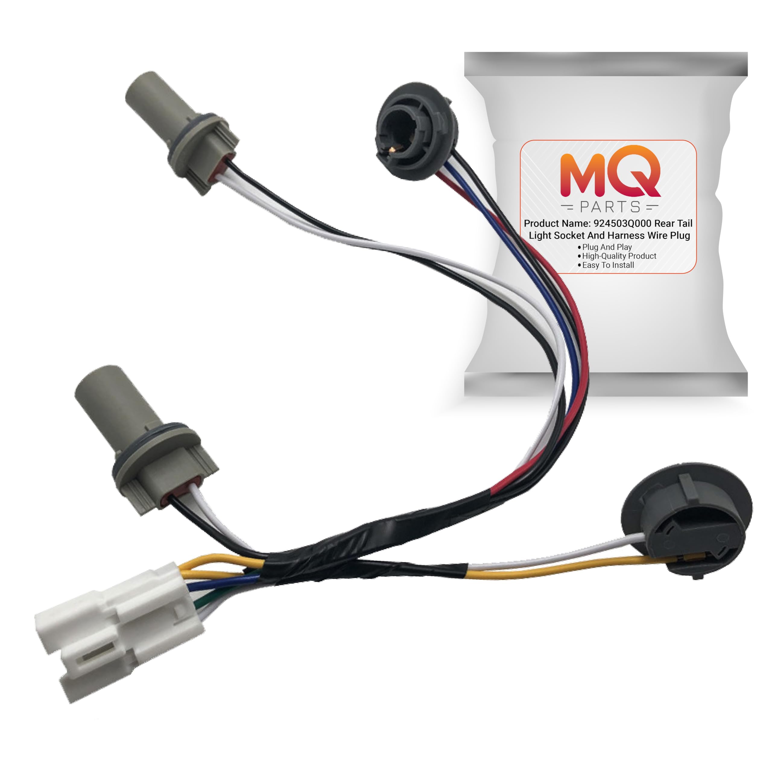 92450-3Q000 Rear Tail Light Socket and Harness Wire Plug Compatible with Hyundai Sonata 2011-2014 - Rear Exterior Tail Lamp Wiring Harness Socket - Replaces 92450-3Q000, 92450 3Q000