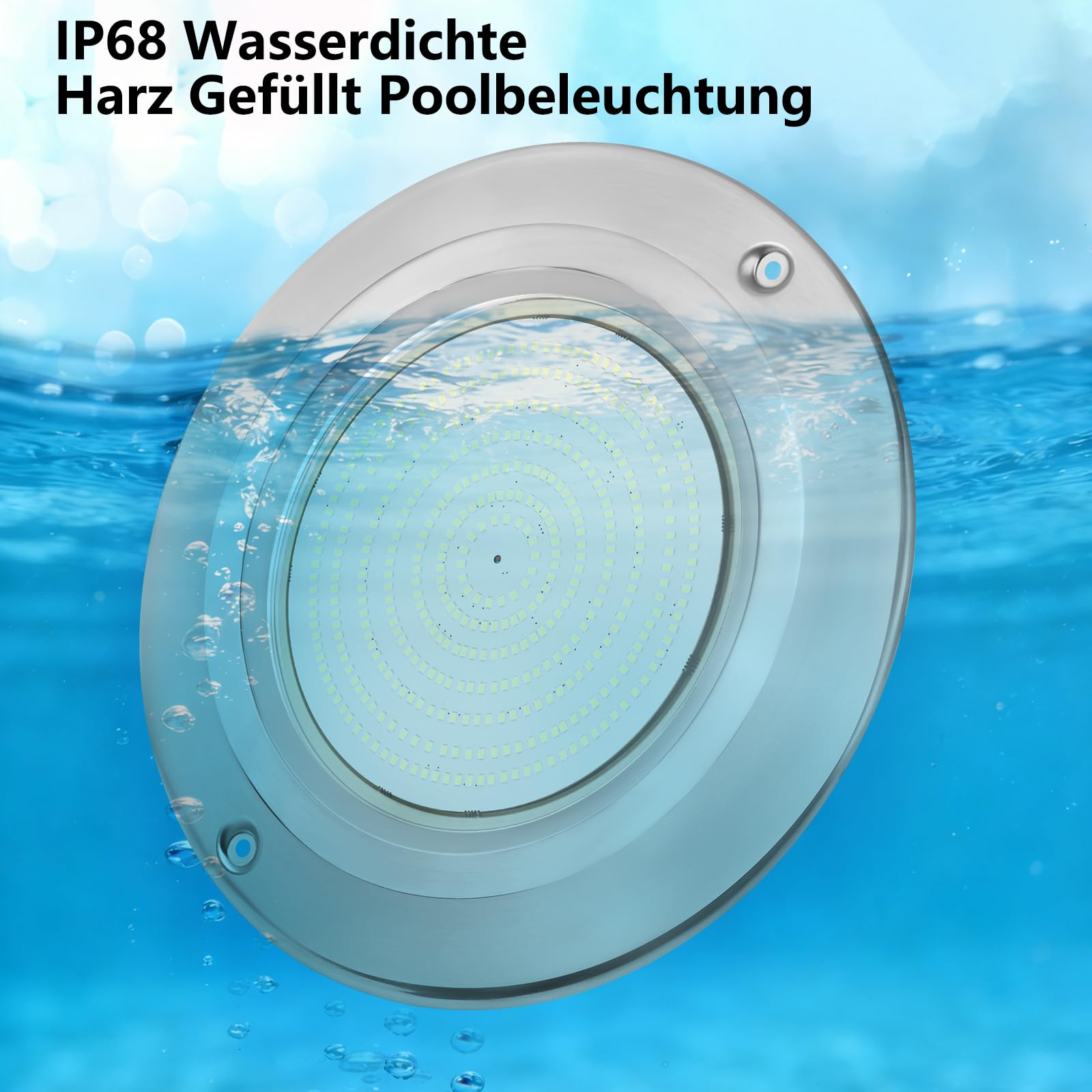 COOLWEST Harz Gefüllt LED Poolbeleuchtung Extra Flach, 36W Kalteweiß, IP68 Wasserdicht, 12V DC, 6000K