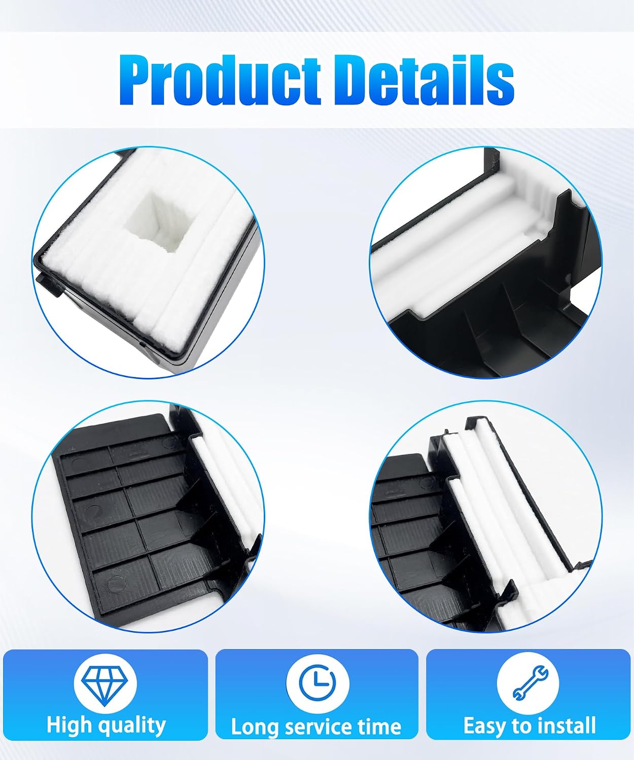 2Pcs Printer Waste Ink Tank Pad Sponge Maintenance Box Fits for ET-2650 XP325 XP446 XP352 XP442 X340 ХР420 ХР445 XP320 XP330 XP335 XP342 XP355 XP430 XP432 XP434 XP220 and More