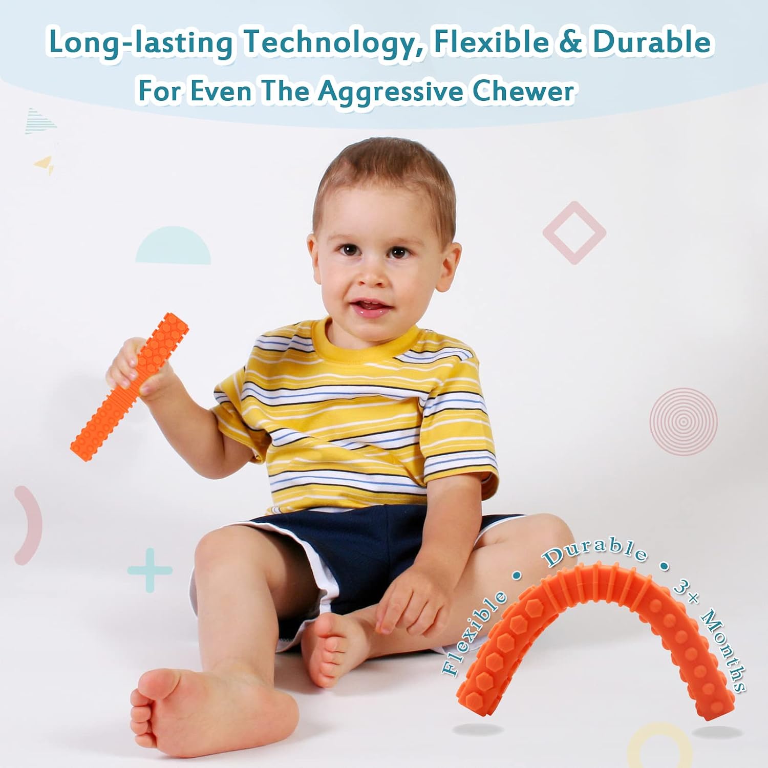 Xtra Tough Sensory Chew Toys for Autistic, 5 Pack Chew Toys for Aggressive Chewers Kids with ADHD, Autism, SPD, Silicone Chew Sticks Oral Motor Stimulation for Kids Sensory with Special Needs image 5