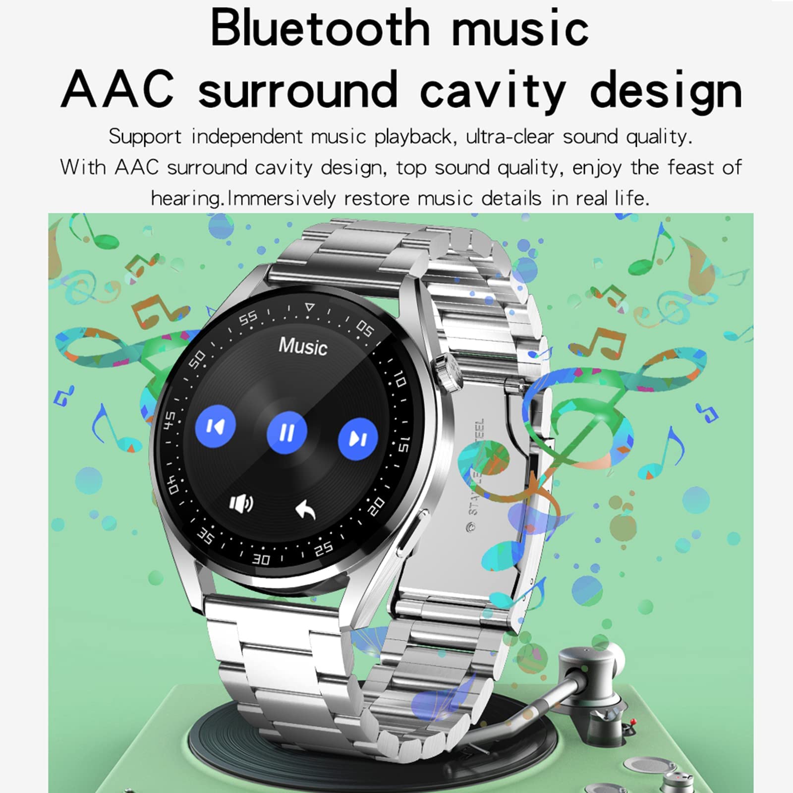 PURRL Smart Watch per telefoni Android/iOS 1.28'' Full Touch Screen Fitness Tracker per uomo Smartwatch con chiamata Bluetooth/cronometro IP67 Orologio fitness impermeabile marrone (nero) little
