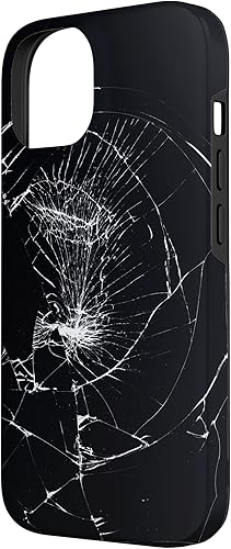 Vista 5 de iPhone 12/12 Pro - Funda negra con diseño roto falso, disuasorio de robo