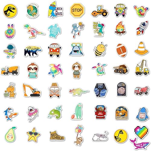 Miniatura 2 de Calcomanías para botellas de agua para niños, 100 calcomanías de vinilo impermeables para botellas de agua, paquete de calcomanías para niños,