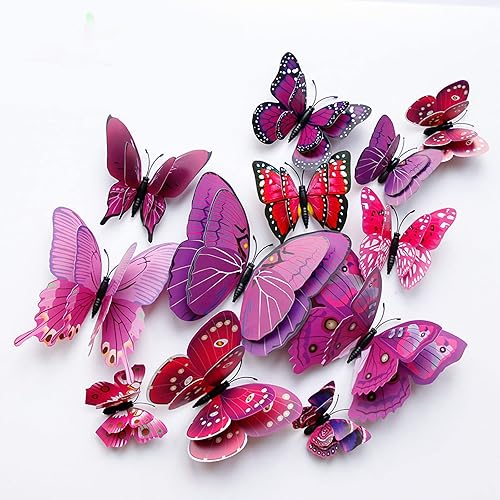 Butterfly Wall Decor 24/48 PCS, 3D Butterflies Stickers for Party