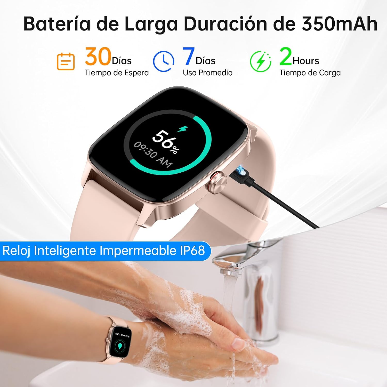 Reloj Inteligente Mujer Hombre con Llamadas Bluetooth y Voz AI, 1.85» Smartwatch con Whatsapp Notificación, Pulsómetro/SpO2/Sueño/Podómetro, 110+ Modos Deportivos, Impermeable IP68 para iOS/Android 9