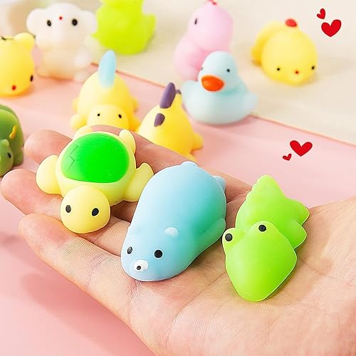 Miniatura 6 de Animal Mochi Squishy Toys Squishies Pack, rellenos de cesta de Pascua, rellenos de huevos de Pascua, 21 piezas Kawaii suaves para aliviar el estrés,