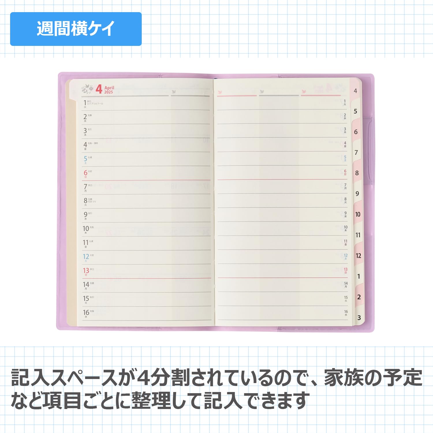 Amazon.co.jp: 9972 4月始まりペイジェムファミリー×マンスリー