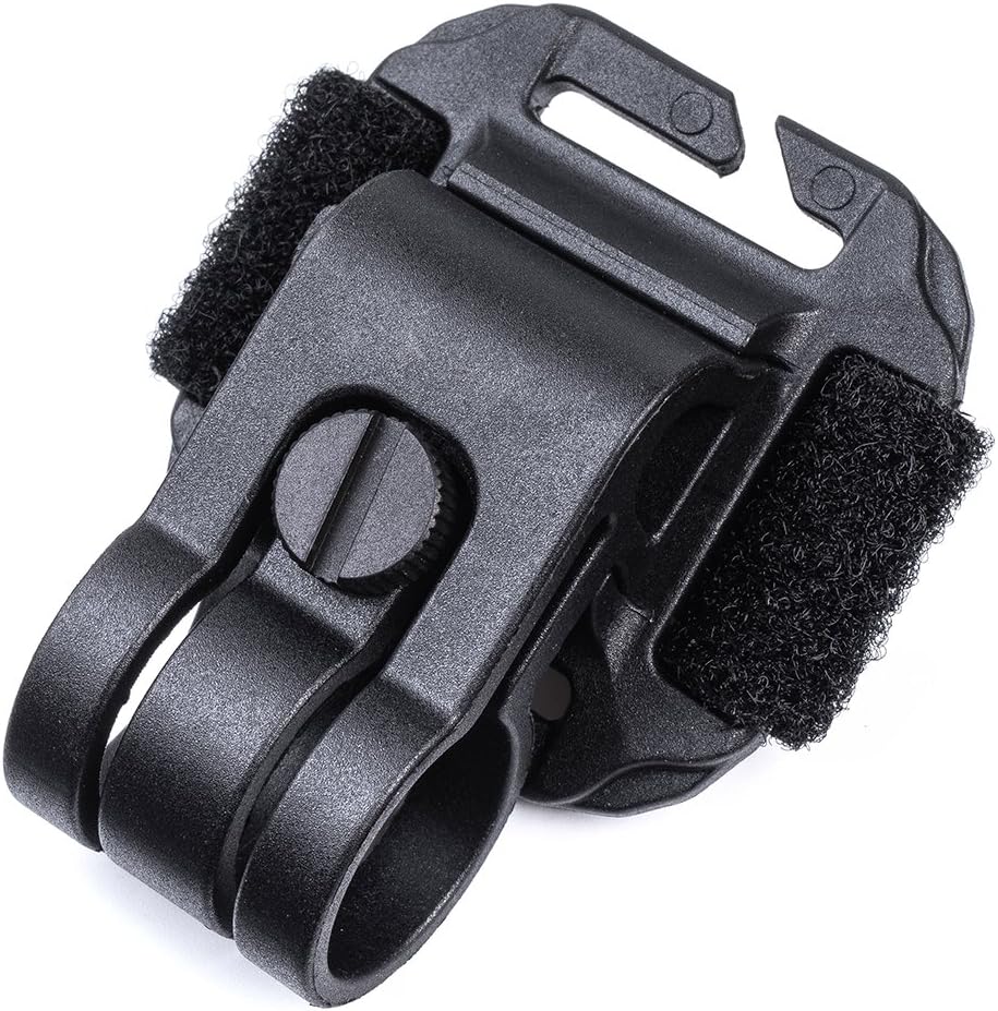 Weltool HM1 Helmet Rail Mount for Ops-Core ARCs Rail, Torch Holder + MOLLE Base, for Torch With a Body Diameter Between 18.8mm - 19.8mm