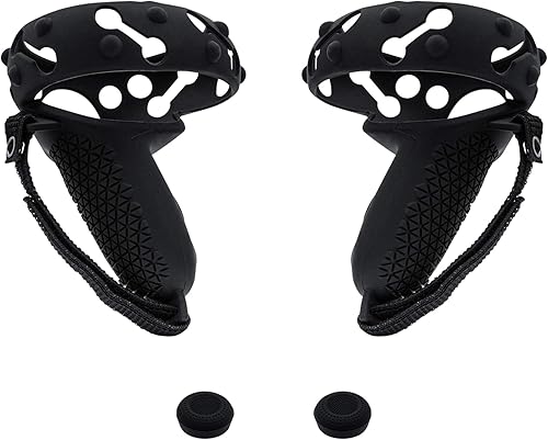 Miniatura 9 de Mcbazel 1 par de fundas de agarre para controlador Oculus Quest 2, funda protectora de silicona antideslizante y anticaídas con correa de mano para