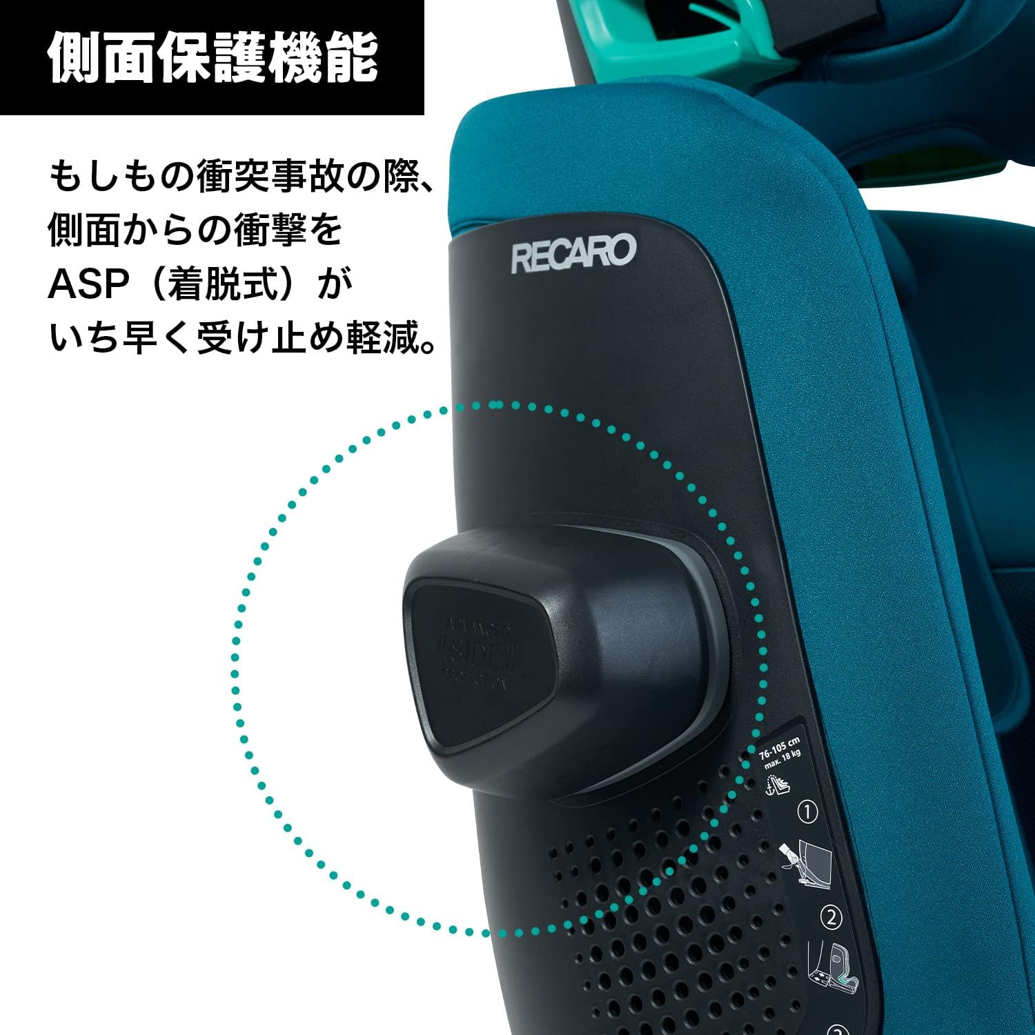 RECARO Toria Elite car seat side impact protection feature