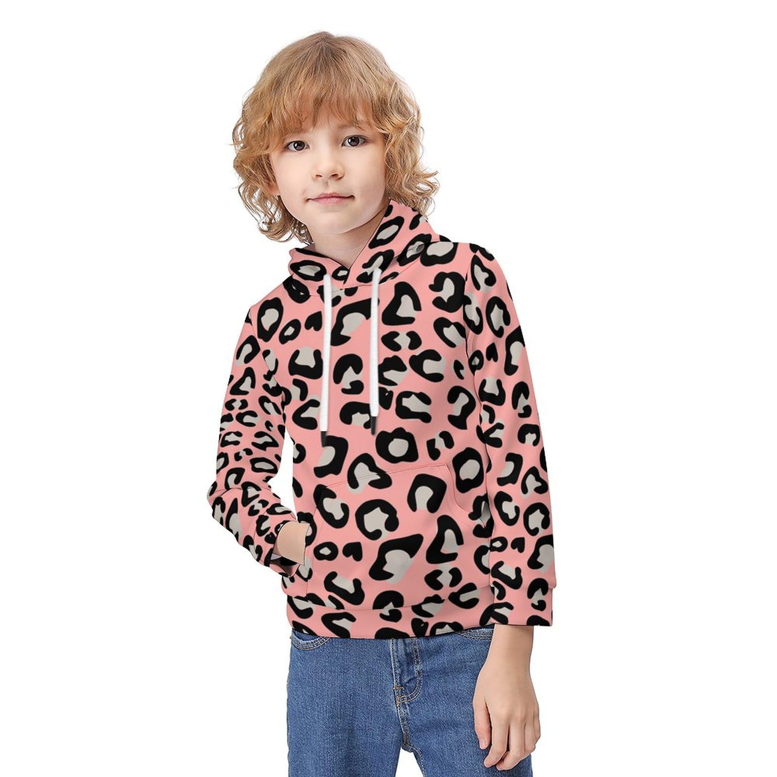 Amazon.co.jp: パーカー キッズ ピンク ヒョウ柄 子供服 男の子 女の子