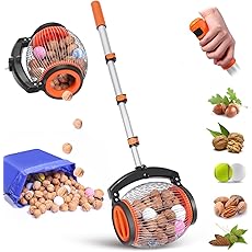 Acorn Picker Upper Roller for Walnuts - Nut Gatherer with 1.8-Gallon Capacity, No-Bend Emptying Design,Suitable for 1.2"-3.6" Walnuts,Chestnuts, Fallen Apples & Tennis Balls