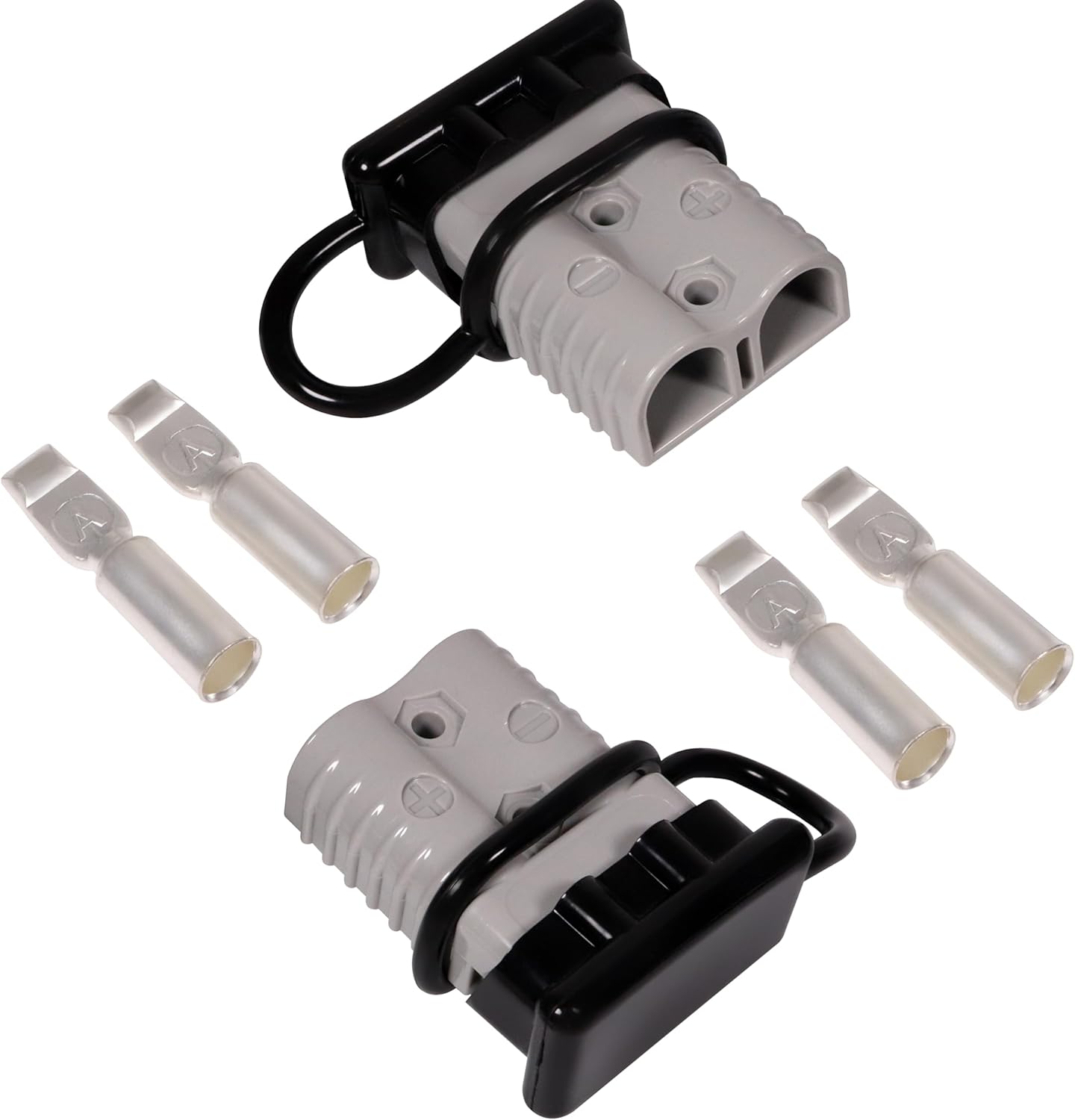 175A 600V Battery Quick Connect Disconnect Connectors Wire Harness Plug Kit for 2-4 Gauge Cables, Grey