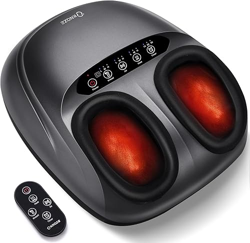 Shiatsu Foot Massager Machine with Heat & Remote, 2025 Upgraded Deep Kneading Feet Massager for Plantar Fasciitis & Neuropathy, 3 Heat Levels, Multi-Mode Massage, Auto-Off Timers, Gifts for Women Men