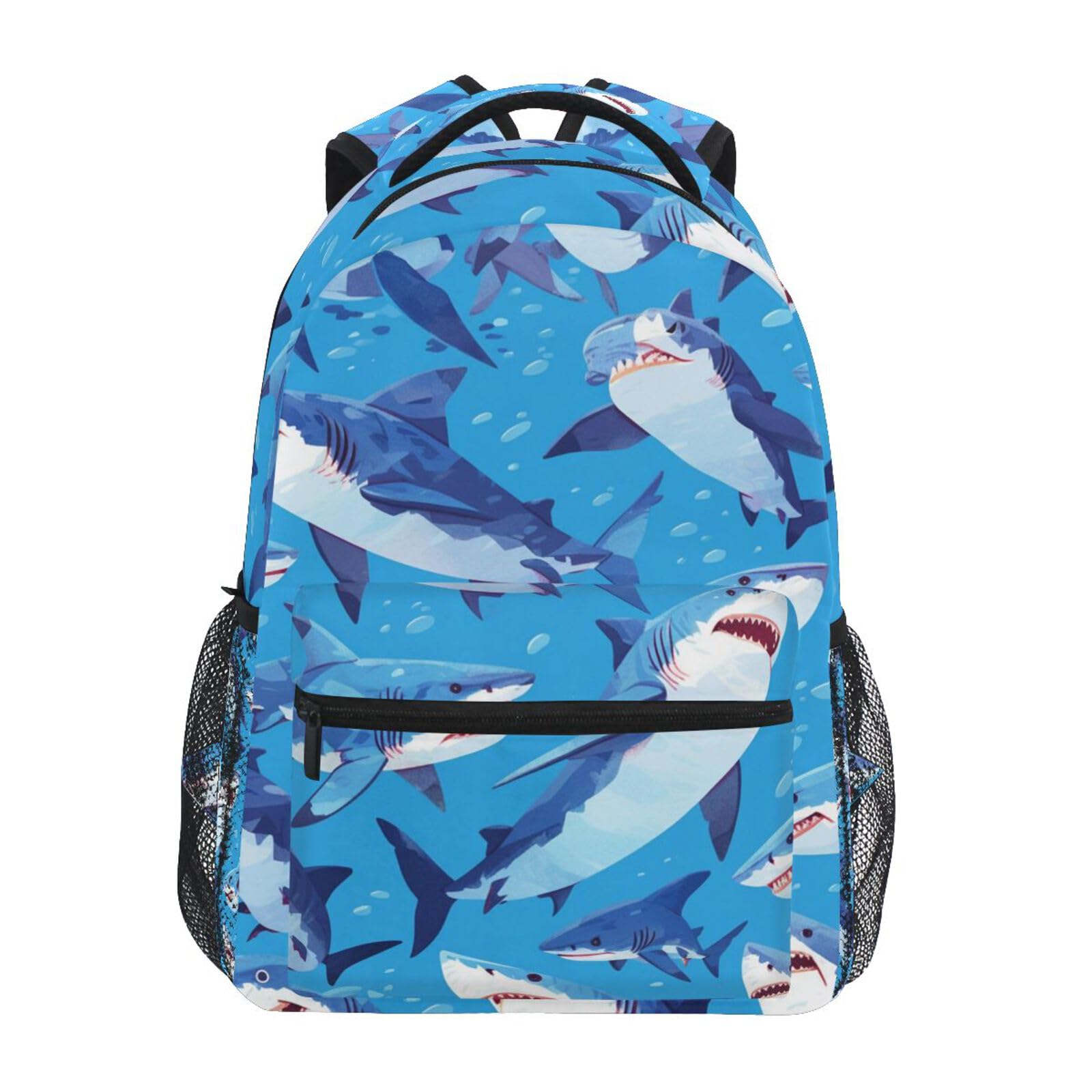 Sac à dos étudiant requins bleus protégeant l'ordinateur - 8