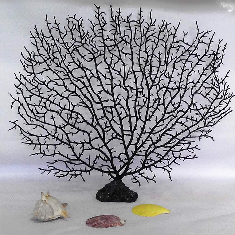 AZXAZ Artificial Aquarium Sea Anemone Plastic Plants For Fish Tank Decorations Aquarium Decorative Landscape Home Office Table Decor Ornament (Black)