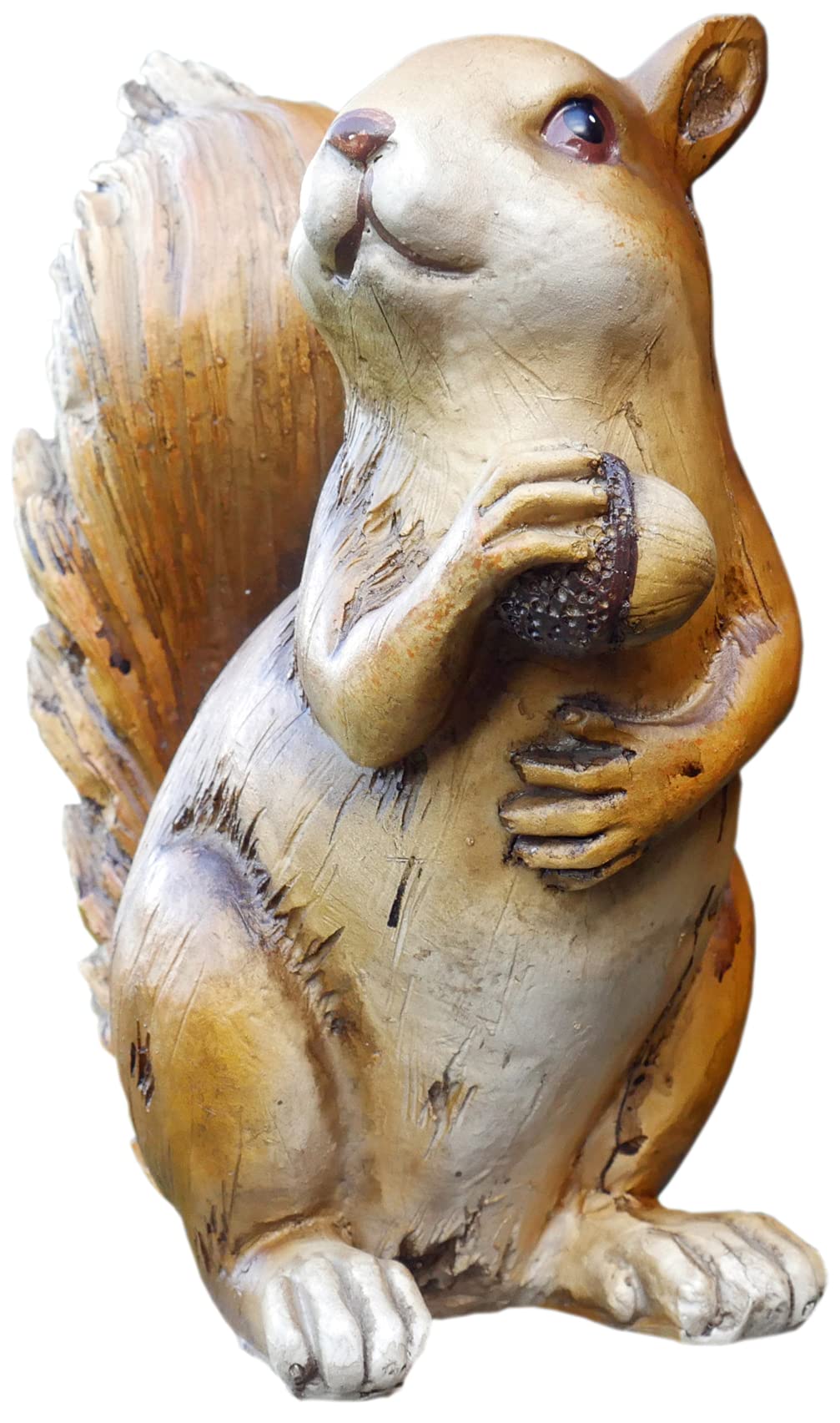 Ablerhome Decoration Black Sitting Red Squirrel Garden Sculpture Resin Fence Wall Freestanding Animal Ornament (Stand Squirrel)