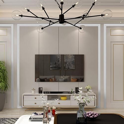 Miniatura 5 de WADILE Moldura de corona de 180 x 3.1 pulgadas, borde flexible para pared, líneas de marco de moldeo de espejo autoadhesivas, zócalo de techo de