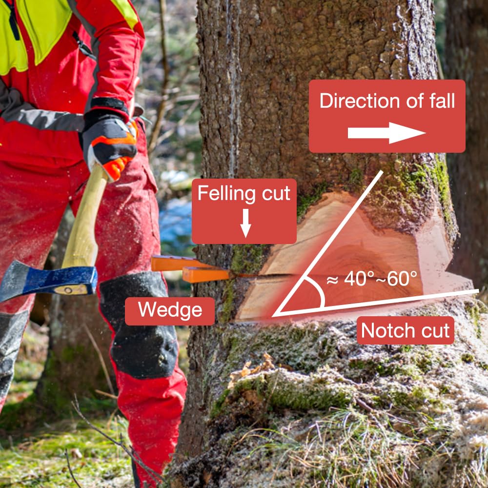 Coin Eclateur Bois 2 Cales D'Abattage En Plastique BIKING - Pour Tronçonneuse, Abattage D'Arbres | Accessoire Bûcheronnage Cale Coupe Arbre