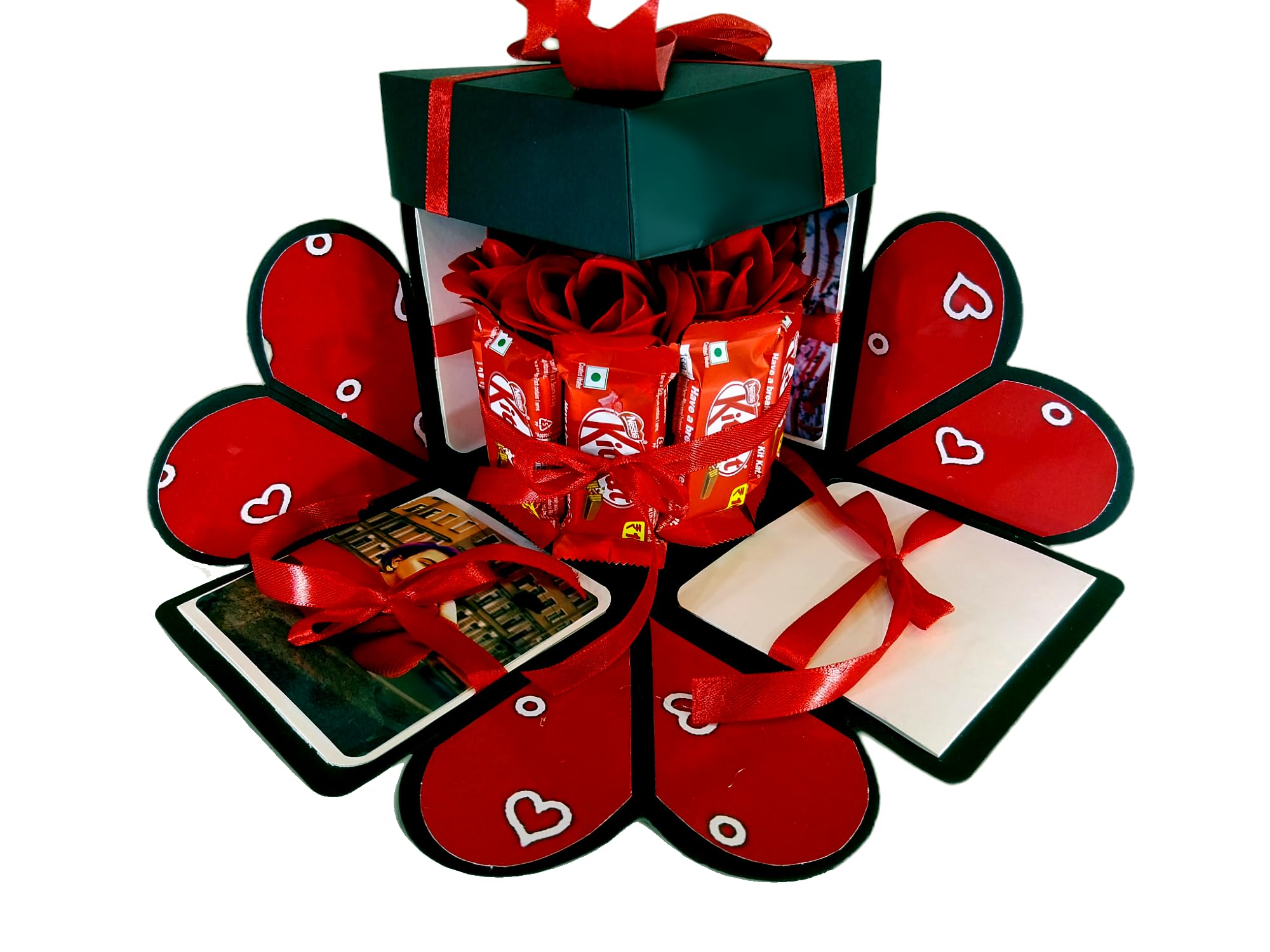 US IDEAL CRAFT Explosive Gift Box, Birthday Gift, Wedding gift, Valentine Love Gift for your wife/husband, fiance, boyfriend With 8 Chocolate Each 10 RS Without Photo