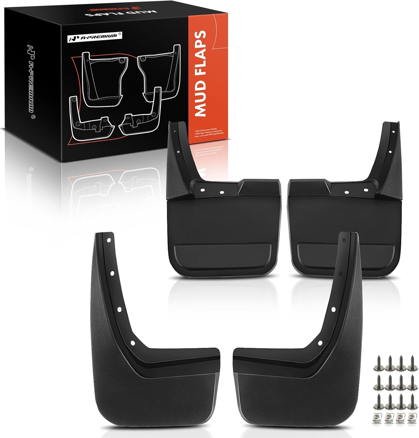 A-Premium Set of 4PCS Mud Flaps Splash Guards Mudguards Mudflaps w/Hardware Accessories Compatible with Lincoln Navigator, 2019-2022, Sport Utility, Bolt On, Front and Rear (Driver & Passenger Sides)