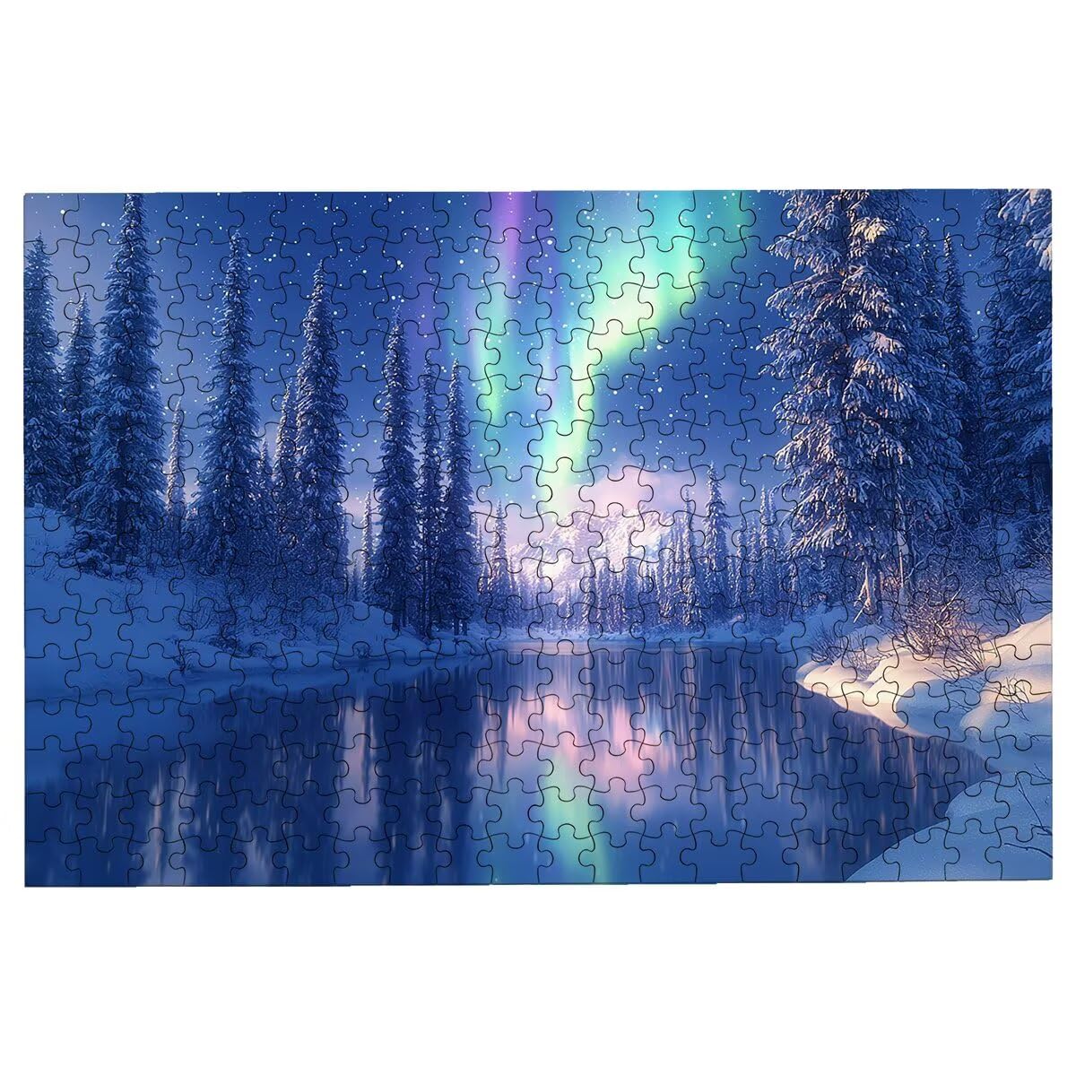 Puzzle 1500 sztuk las Puzzle Aurora Puzzle 1500 Dorosłych Puzzle Dorośli z Pudełkiem Prezentowym, Drewniane Puzzle Wyzwanie dla całej rodziny, Oryginalne prezenty dla kobiet Dekoracja -2896