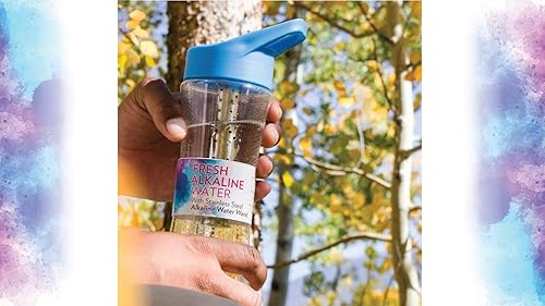 Miniatura 3 de New Wave Enviro Botella de agua alcalina con varita de acero inoxidable, capacidad de 22 onzas, botella libre de BPA, azul