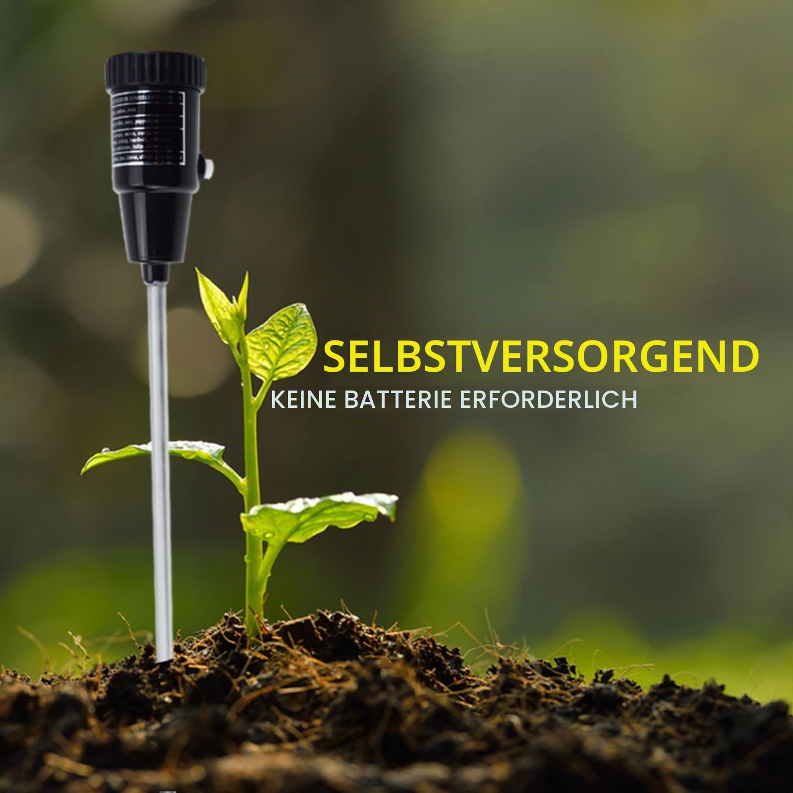 Boden pH & Feuchtigkeit Tester Meter mit 295mm Lange Elektrode Sonde, wasserdichte Soil Tester Kit Werkzeuge, für Indoor & Outdoor Gärten Pflanzen Blumen Landwirtschaft