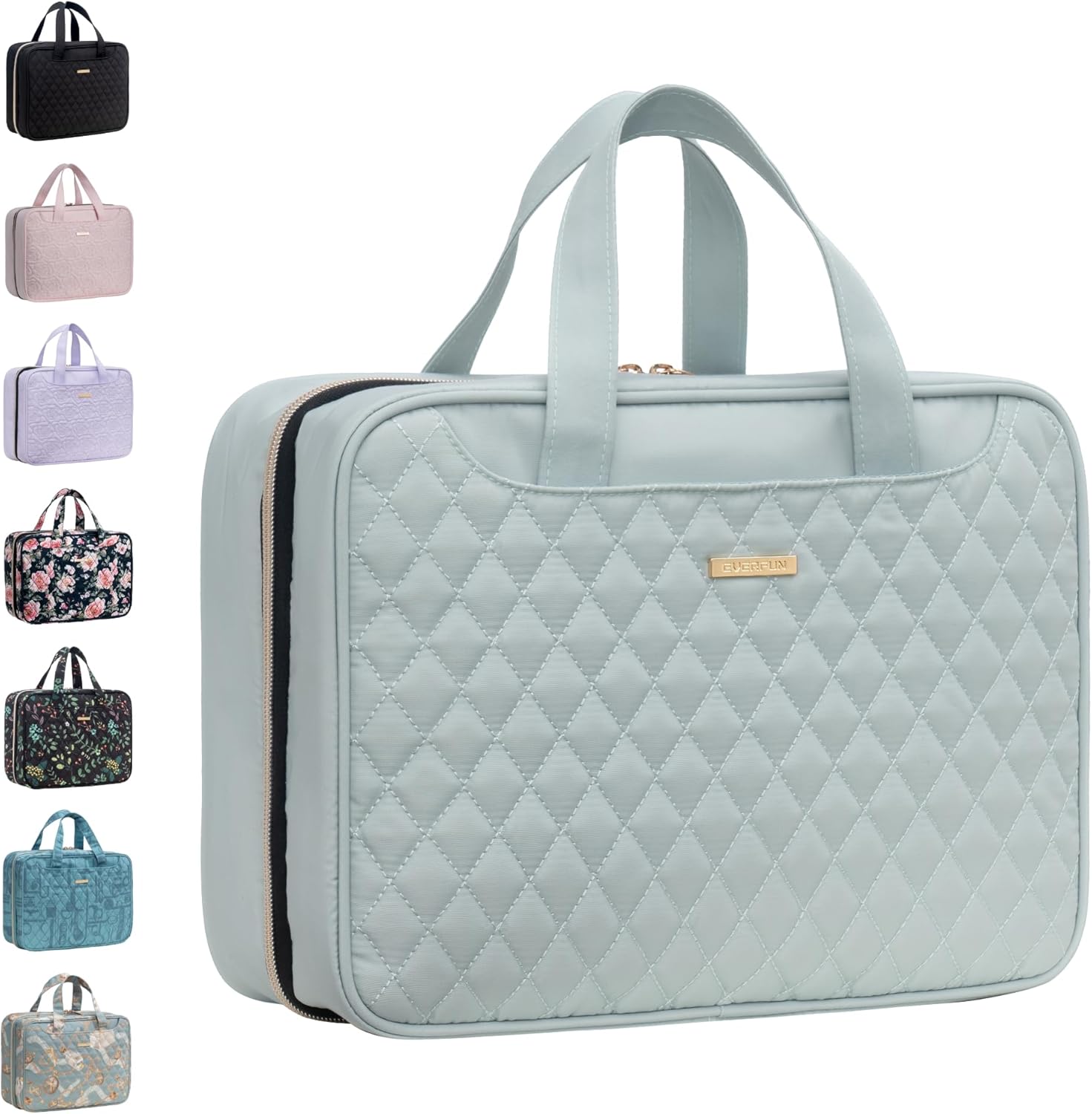 Everfun Hanging Travel Toiletry Bag Valentine's Day Gifts for Women Traveling With Leakproof Compartment Makeup Cosmetic Organizer Dopp Kit Travel Accessories Essentials Must Have