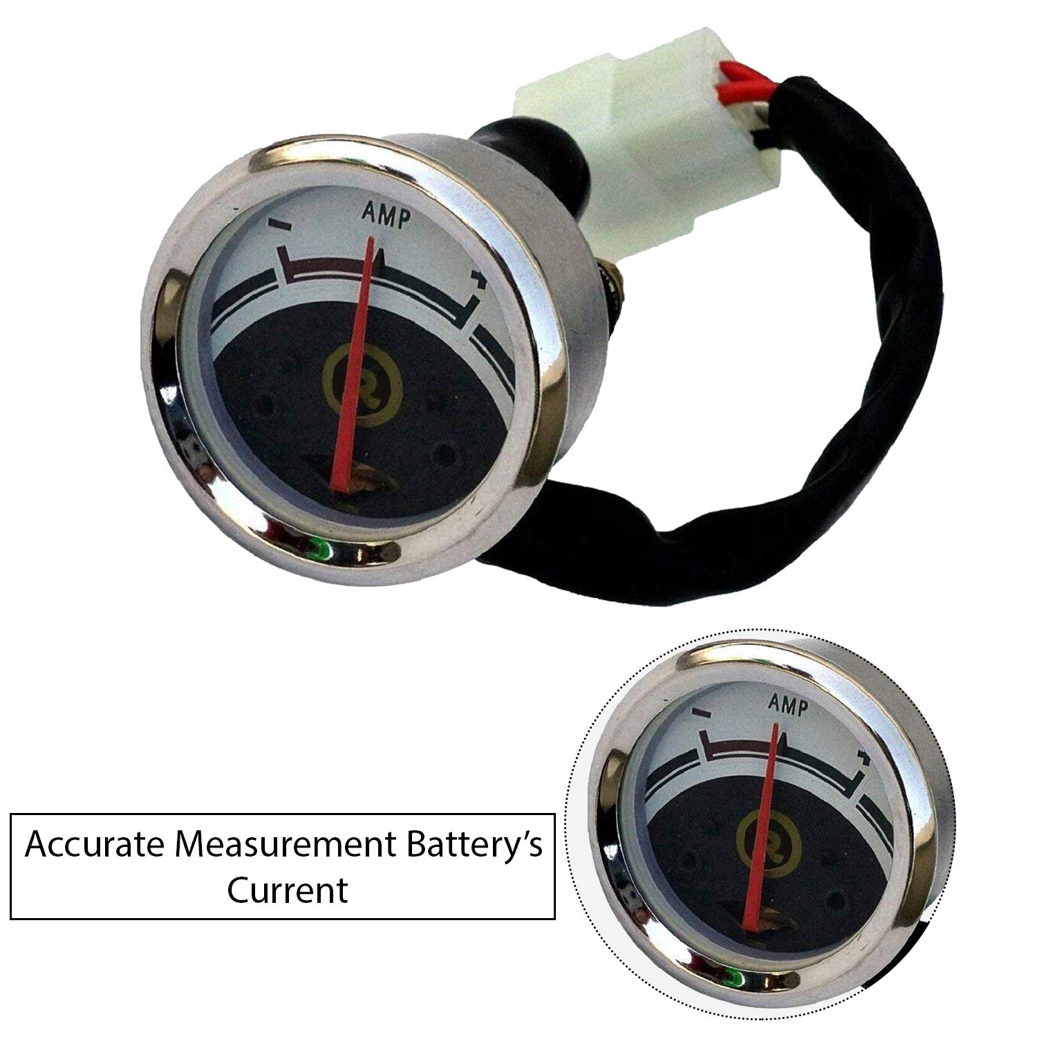 Topbird TBRE-700 Amp Reading Analog Ampmeter Bike Ampere Gauge Meter Compatible with Bullet Classic Electra and Standard 350cc and 500cc Motorcycles (1X Ampere Meter) — Amazon image 3