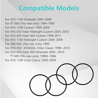 4PCS Engine Valve Cover O-Ring Gasket Valve Cover Seal 93210-62446-00 Compatible with Yamaha XVS 1100 XT600 XVS 650 XVS650 SRX600 TT 600650 (Color : 4 Rings)