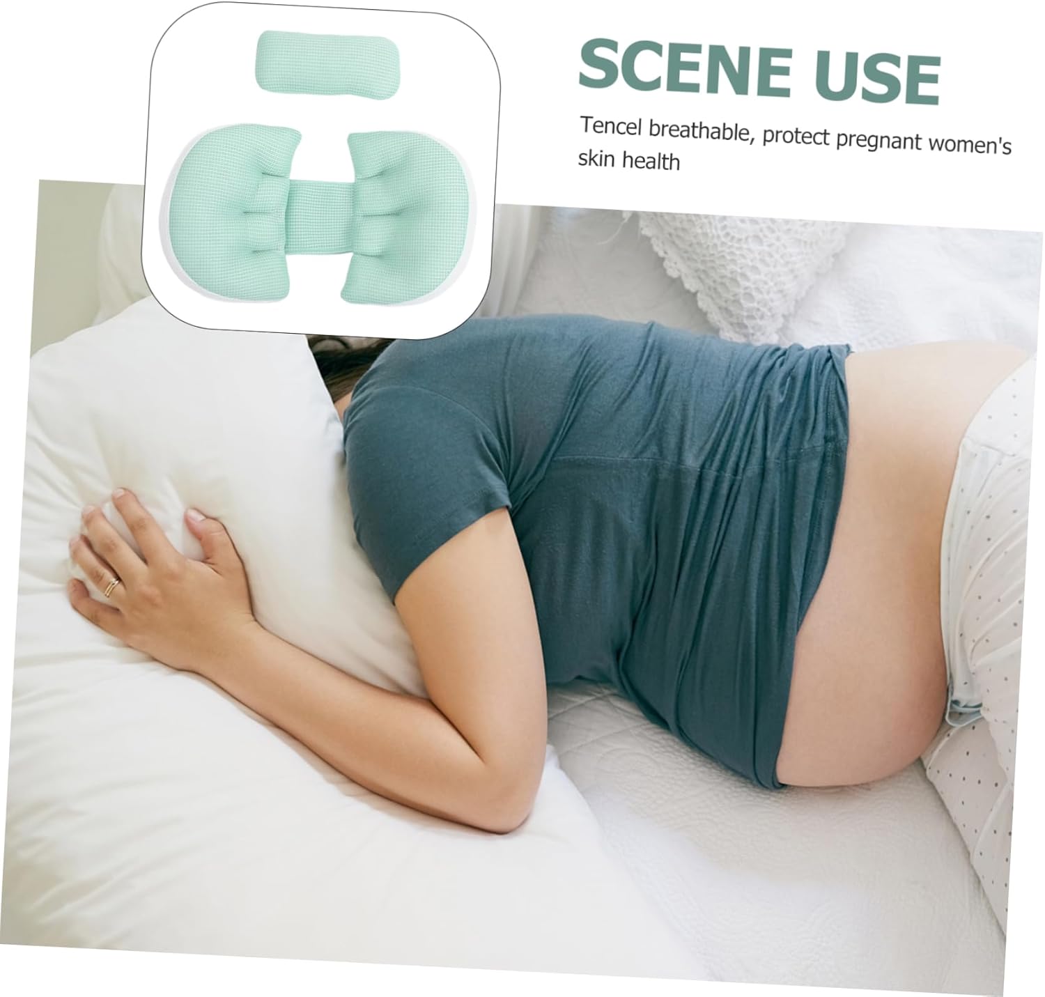 YARNOW 1Set Pregnancy Pillow for Expecting Moms Ergonomic Maternity Back Support Cushion Breathable and Comfortable Design for Side Sleeping with Auxiliary Pillow