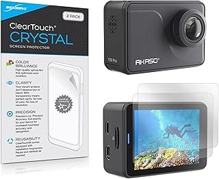 Screen Protector for AKASO V50 Pro Action Camera (Screen Protector by BoxWave) - ClearTouch Crystal (2-Pack), HD Film Skin - Shields from Scratches for AKASO V50 Pro Action Camera