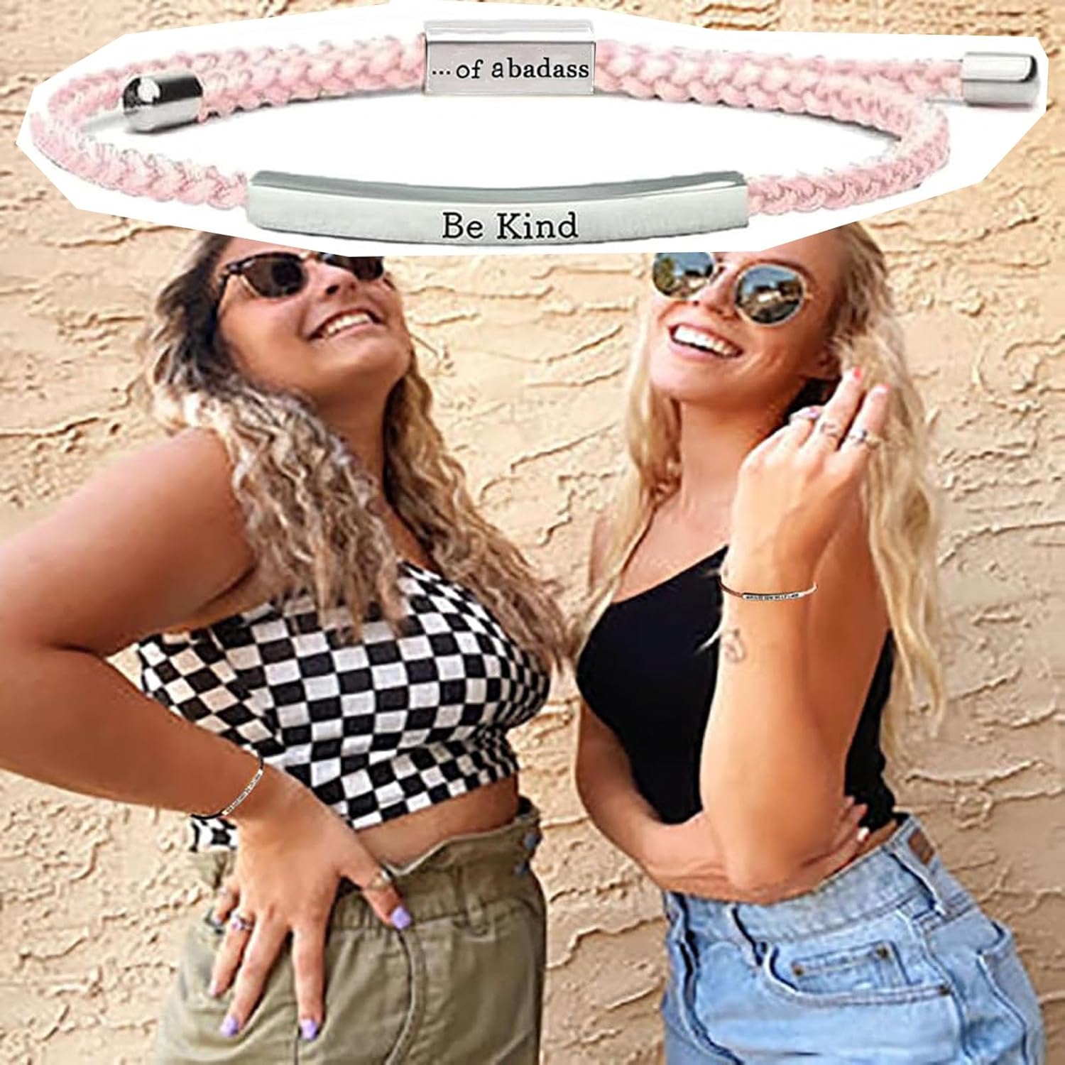 Let Them Tube Bracelet for Women, Self Worth Motivation Bracelet Adjustable Braided Rope Handmade Engraved Bracelet Stainless Steel To My Daughter Inspirational Jewelry Gifts for Women Best Friend - Image 5