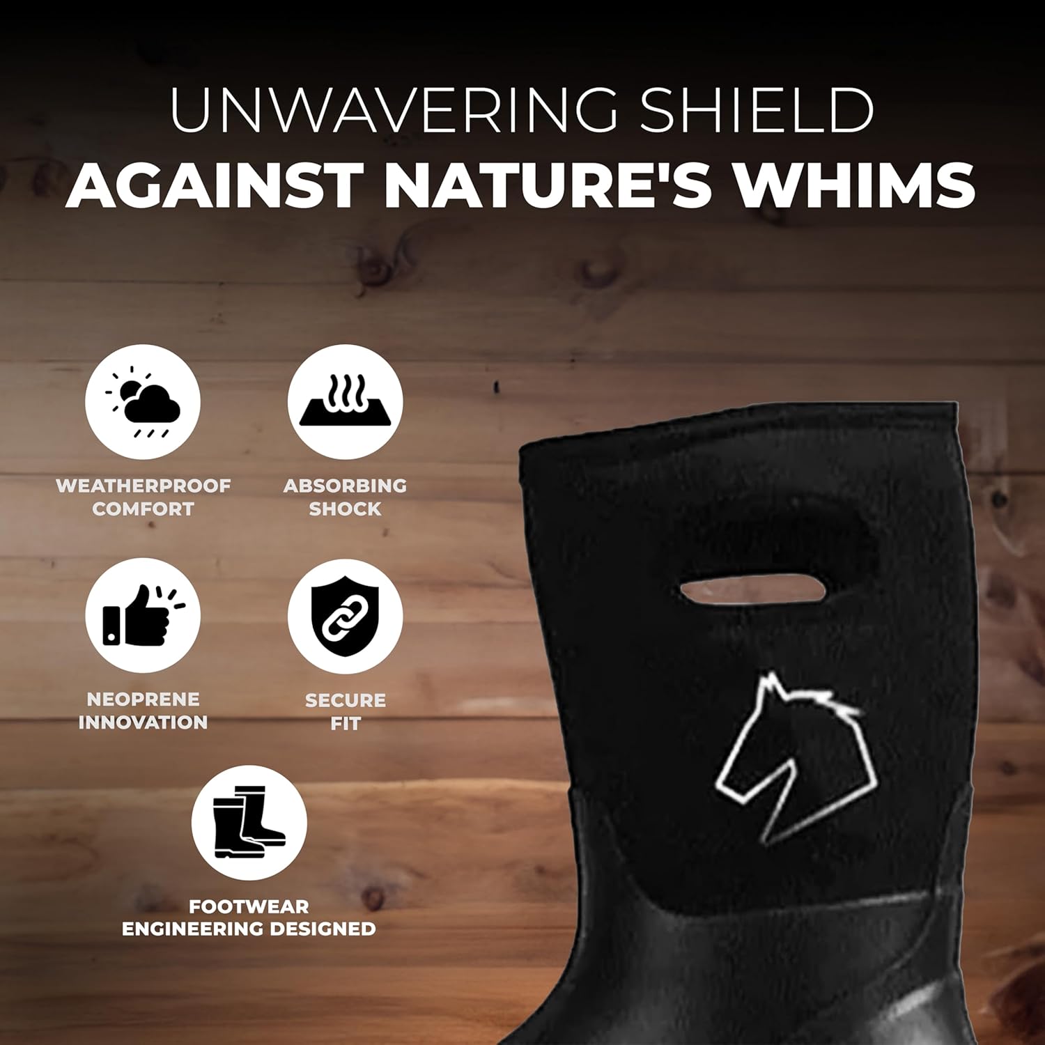 Master Rancher Work or Farm Boots Unisex Men's 10 Women's 12 Impervious to Water Heavy Duty Molded Rubber Sole for Rugged Terrain, Black - Image 4