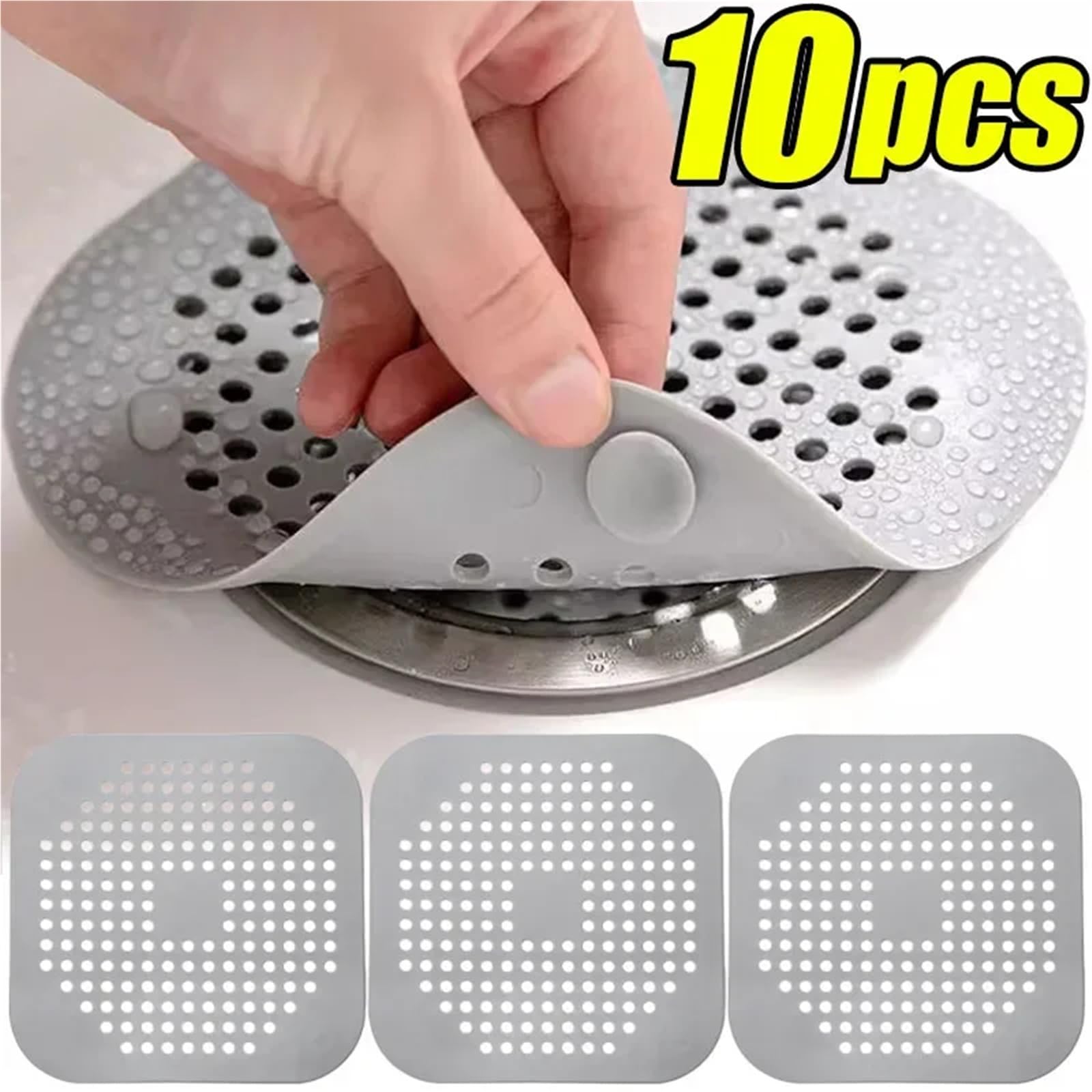 1/10 Piezas de Filtro Pelo for baño, colador antibloqueo for Fregadero, bañera, Ducha, tapón Drenaje Suelo, Cocina Silicona para Fregadero Cocina BañO(Gray,1PC)