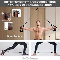 jjshund Pilates Rúd Szett 6 Ellenállási Gumiszalaggal - Állítható Erősítő Szalag Nőknek és Férfiaknak Otthoni Edzéshez, Jóga, Nyújtás 5