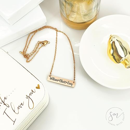 Miniatura 3 de Emily Bar Necklace Kid Names Mom Necklace Personalized for Mom Mother's Day Jewelry Mother's Day Gift Personalized Names Children Names Emily