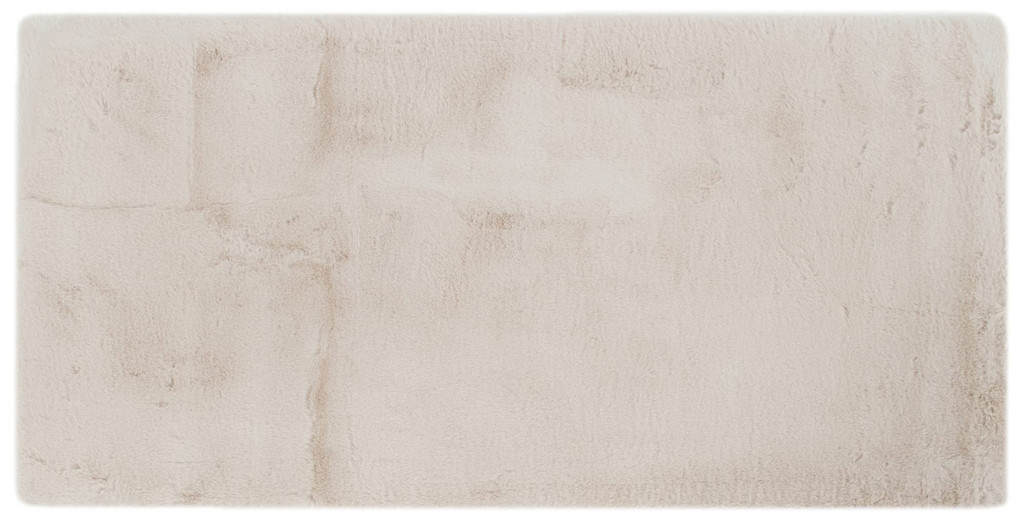Tapis shaggy moderne aspect peau d'agneau beige au toucher premium doux