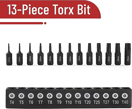 Miniatura 2 de Bates Juego de brocas Torx a prueba de manipulaciones - Juego de 13 piezas de brocas de seguridad Torx T4-T40