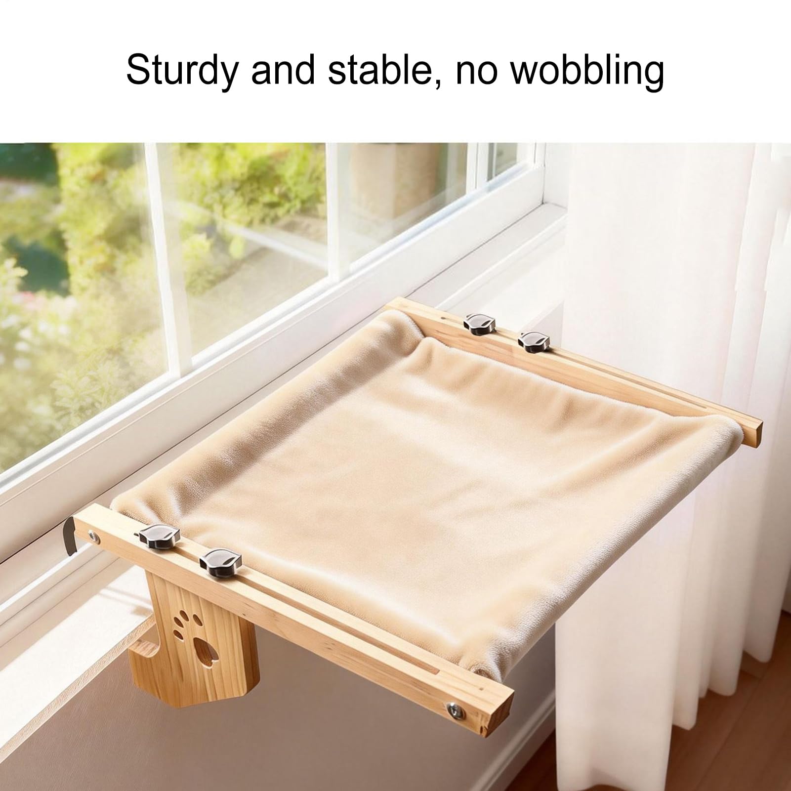 Genérico Hamaca Colgante para Gatos En La Ventana,Reposadero de Madera para Descanso | con Suave para Hamaca De Ventana para Gatos | Destinado a en Interiores, Habitación, Apartamento y Balcón