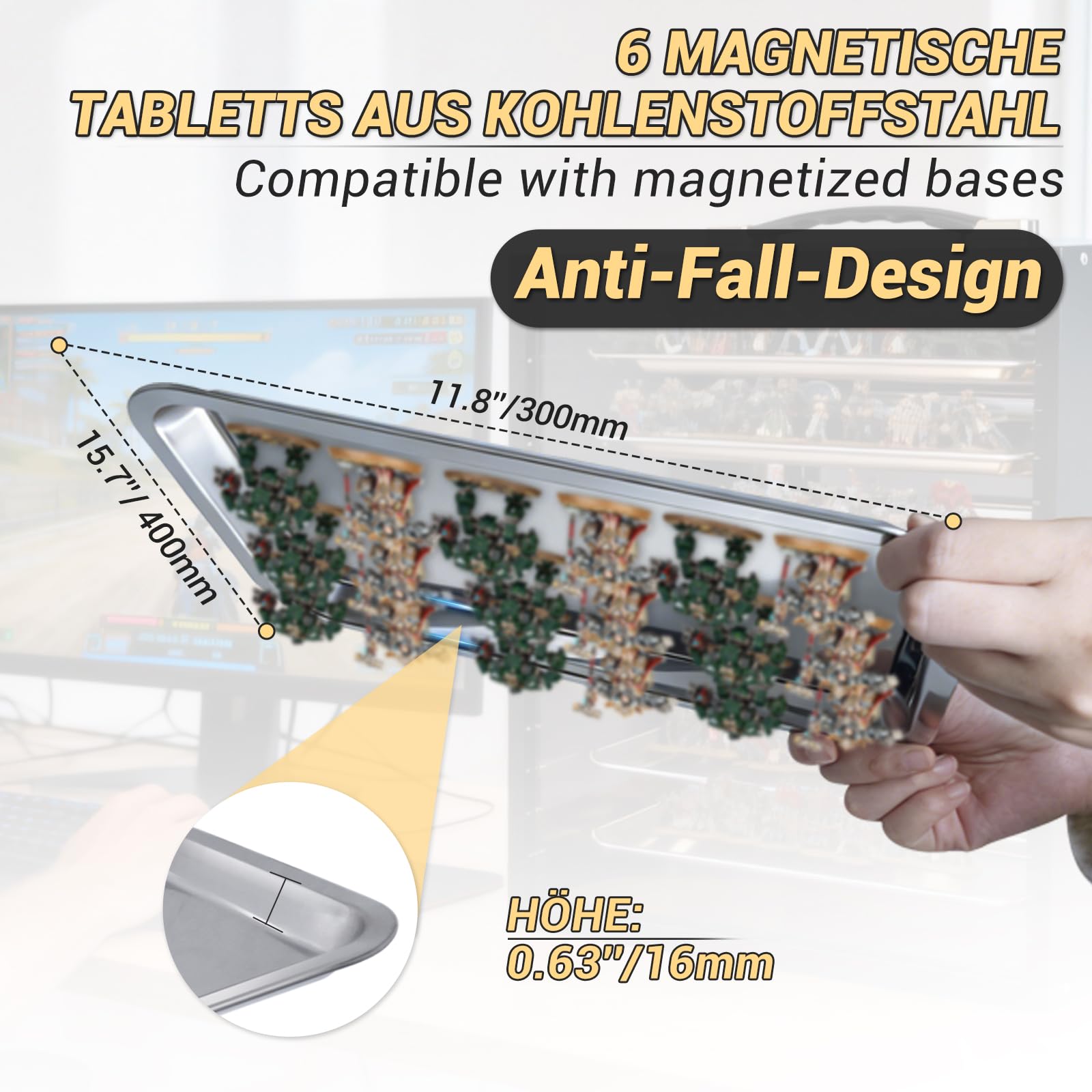 Mallette de transport miniature pour objets de collection, miniatures en bois - Mallette de rangement et de vitrine pour figurines et figurines d'action - Mallette de transport et d'affichage portable