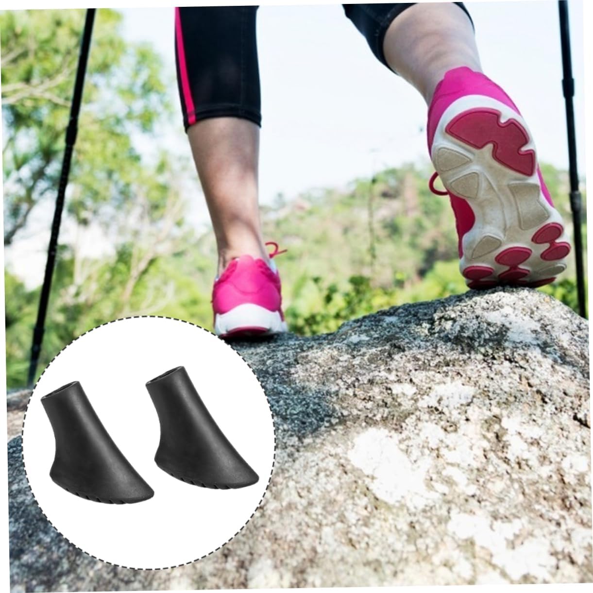 BESPORTBLE 30pcs Trekking Pole Tips Protectors -Skid Cane Tips for Hiking and Walking Sticks Nonskid for Outdoor Use