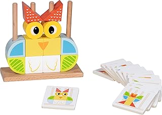 goki Vario 58331 Plug-In Game with 12 Wooden Template Cards, Promotes Creativity and Hand-Eye Coordination, Motor Skills Toy with Different Shapes, 16 cm x 6 cm x 15 cm, Set of 29, from 2 Years