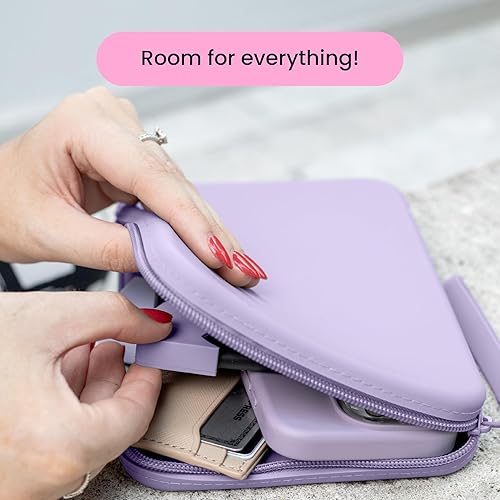 Miniatura 3 de Strapsicle Embrague de silicona para Kindle y lectores electrónicos – Bolsa multiusos para teléfono, cartera y llaves – Se adapta a 6.8″ – 7″ Rosa